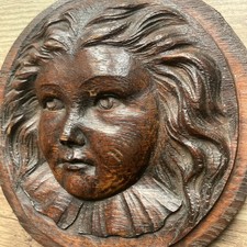 Antique Carved Oak Plaque By R Dumas ?