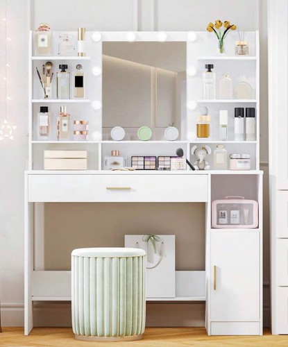 White dressing table - dressing, led