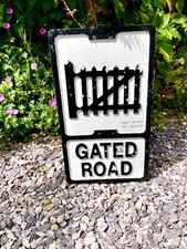 Vintage Cast Metal Gated Road Traffic Sign    Ham Baker Co Ltd.