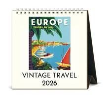 Cavallini - 2026 Desk Calendar - 6 x 6.5ins - Vintage Travel