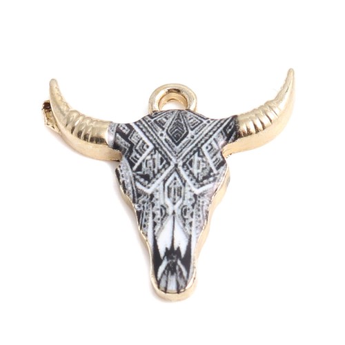 Cow skull shaped gold - shaped,