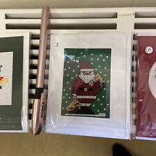 Set Of 5 Needlepoint /crossstitch Handmade Christmas Cards