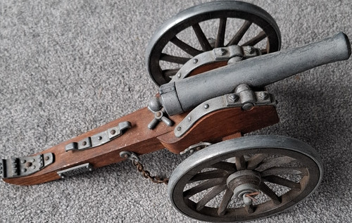 Brass and wood model - and, cannon