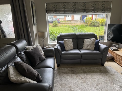 Leather parker knoll sofa - parker,