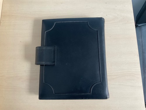 Black real leather filofax