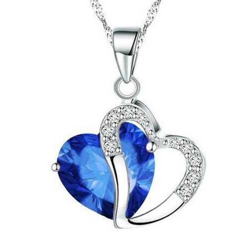 Crystal heart pendant necklace - heart,