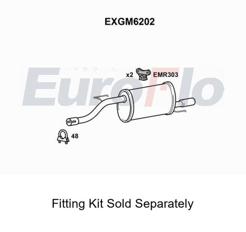Rear muffler silencer insert - rear,