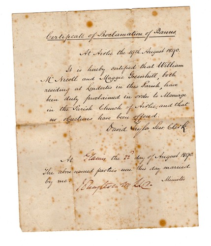 Antique 1890 scottish marriage - antique,