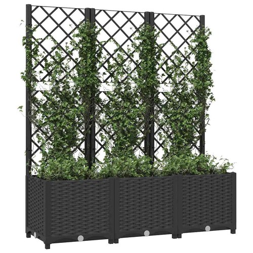 Garden planter with - with, trellis