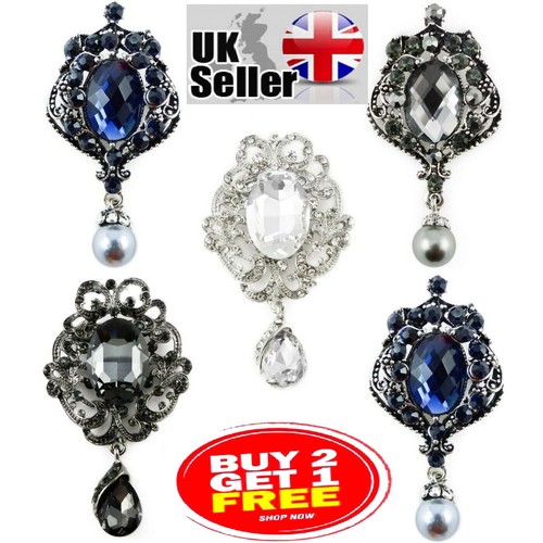 Silver pin back brooch - pin,