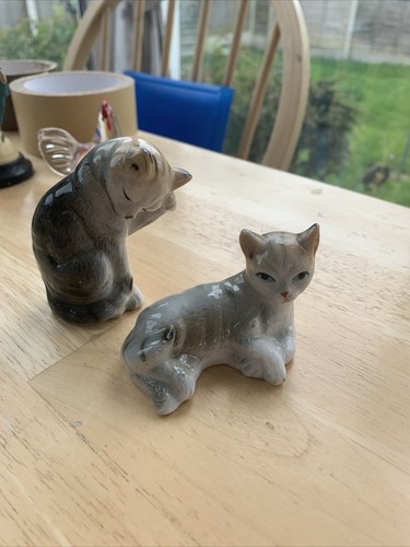 Pair vintage ceramic cat - of,