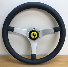Genuine Ferrari 308 steering wheel by Momo, Retrimmed in BLUE leather. 350mm. 7E
