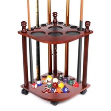 Pool Cue Rack 8 Cues Free Standing Snooker Billiards Stick Holder Corner Stand