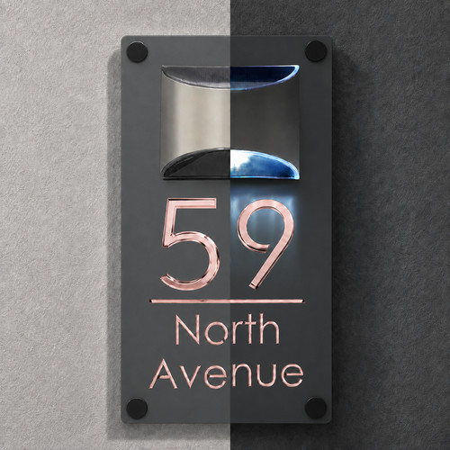 Led solar house number - led,