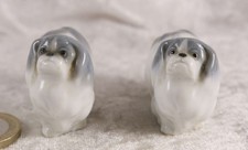 Unbranded ornaments x 2 blue & white pekingese 1.5 inches tall pedigree dog
