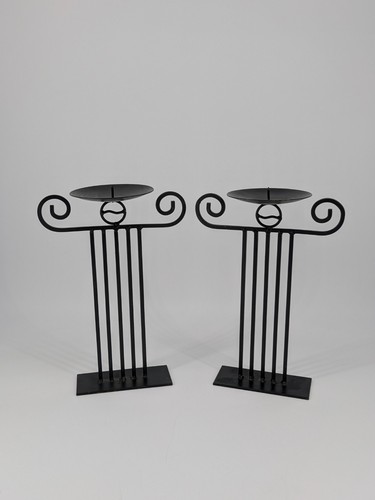 Pair black wrought iron - pair,