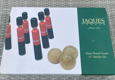 Jaques of London LARGE SET 11” Royal Guards Skittles Set Solid Wood Boxed Game