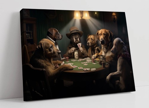 Dogs playing game poker - dogs,