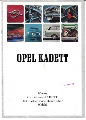 Opel kadett 1967 export - kadett, b