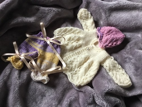 Hand knitted dolls clothes - hand,