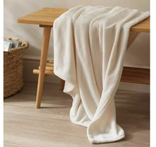 Argos Throw Polyester Cream
