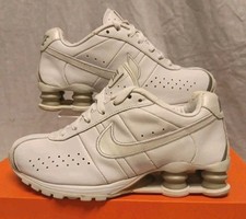 VINTAGE NIKE SHOX NZ WHITE LEATHER 309351-113 TRAINERS 2007 SIZE 4 EU 37.5 NEW?