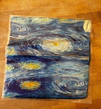 Silk scarf blue arty Van Gogh