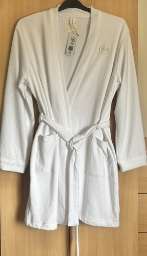 Ladies white dressing gown - white,
