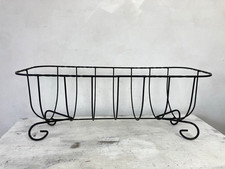 Vintage Wrought Iron Planter Log Stand Storage Trough Hand Crafted Farmhouse