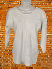 HARRODS JOHNSTONS OF ELGIN IVORY JUMPER SMALL CASHMERE WOMENS PULLOVER KNIT TOP