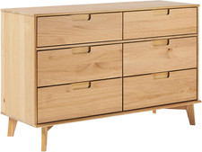 Natural Pine 6-Drawer Dresser