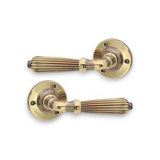 Door handle pair - antique, aged