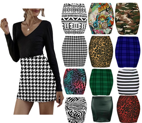 Ladies printed mini skirt - ladies,