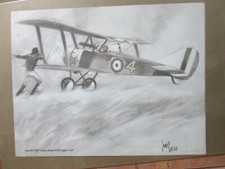 Sopwith PUP British fighter Vintage Black /White Poster air Plane 1973 in#G4038