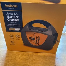 HALFORDS BATTERY CHARGER UP TO 1800CC INSTRUCTIONS & ORIGINAL BOX Used once