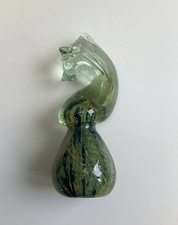 Vintage Mdina Sea and Sand Seahorse paperweight Blue Turquoise And Gold Colour 