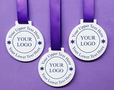 5x Personalised School Sports Day 60mm Medals + Ribbon + Your Own Logo Medals