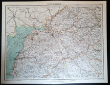 Antique 1898 Map - Cumberland - Carlisle - Workington - Penrith - Ullswater