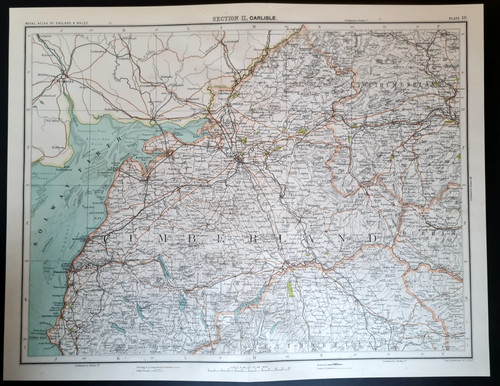 Antique 1898 map cumberland - 1898,