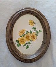 1970s Vtg Floral Ceramic Wall