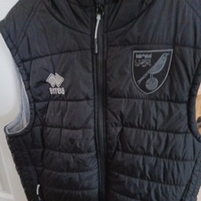 NORWICH CITY FC Football Gilet Jacket Black Errea Body Warmer Mens Medium M