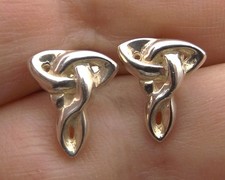 Sterling silver cross stud earrings unusual abstract Celtic knot design