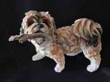 Leonardo Shih Tzu Dog with stick  Figurine – Ceramic Collectible Home Ornament