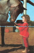 R196363 Girl Carrot Horse Postcard