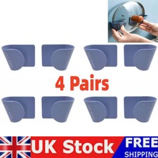8PCS Pan Lid Holder Saucepan Pot Lid Storage Wall-Mounted Kitchen Rack 4 pair