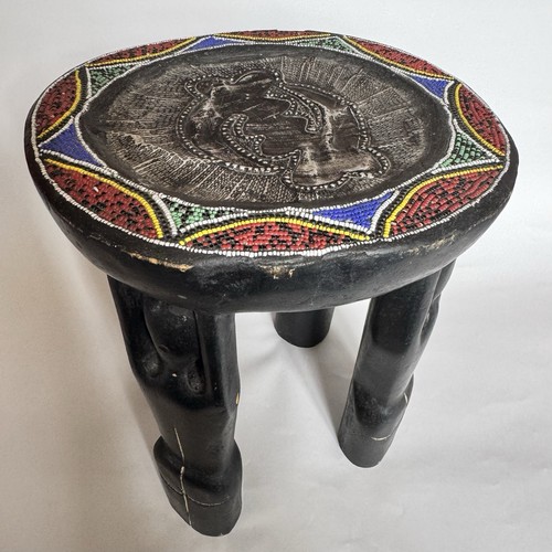 Small african carved - carved, beaded