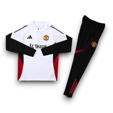 Manchester United 25/26 Adidas White Adult Training Tracksuit - S-XXL