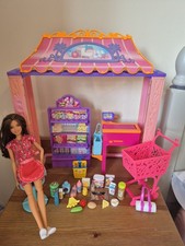 Barbie Dolls Mall Supermarket Shop Playset & Food Drink Doll  Accessories Mattel