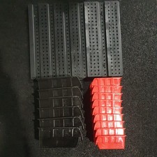 16 PC WALL MOUNTED GARAGE STORAGE BIN WORKSHOP ORGANISER RACK DIY TOOL BOXES