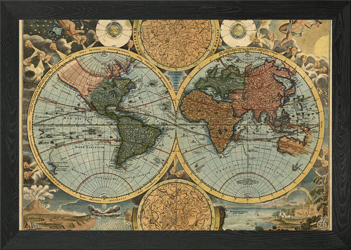 Old map the - old, framed